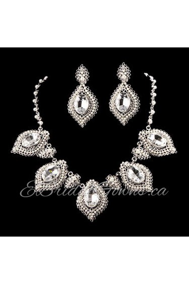 Jewelry Set Women's Anniversary / Wedding / Engagement Jewelry Sets Cubic Zirconia / Alloy Necklaces / Earrings Silver