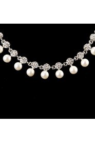 Jewelry Set Women's Anniversary / Wedding / Engagement Jewelry Sets Cubic Zirconia / Imitation Pearl / Alloy Necklaces / Earrings Silver