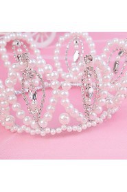 Women's Pearl / Rhinestone Headpiece-Wedding / Special Occasion Tiaras 1 Piece White