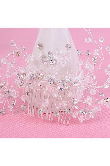 Women's Rhinestone Headpiece-Wedding / Special Occasion Hair Combs 1 Piece Clear