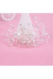 Women's Rhinestone Headpiece-Wedding / Special Occasion Hair Combs 1 Piece Clear