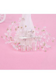 Women's Rhinestone Headpiece-Wedding / Special Occasion Hair Combs 1 Piece Clear