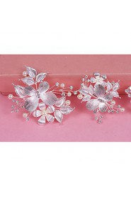 Women's Pearl / Alloy Headpiece-Wedding / Special Occasion Hair Clip 3 Pieces Ivory Flower / Irregular