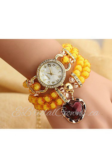 The heart-shaped bracelet watch winding