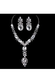 Elegant Design Alloy With Rhinestone Wedding/Special Occaision / Party Jewelry Set.