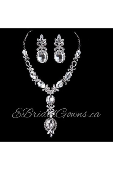 Elegant Design Alloy With Rhinestone Wedding/Special Occaision / Party Jewelry Set.