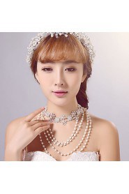 Korean Anniversary / Wedding / Engagement / Birthday / Gift / Party / Special Occasion Necklace with Imitation Pearl