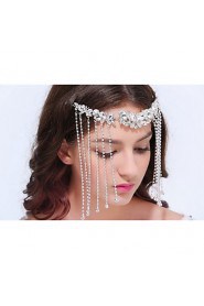 Women's Sterling Silver / Alloy Headpiece-Wedding / Special Occasion / Casual Head Chain 1 Piece Clear Round
