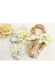 Pearl Flower wrapped Bracelet Watch