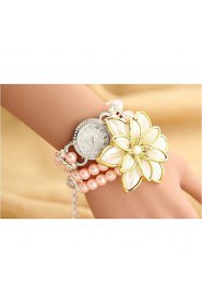 Pearl Flower wrapped Bracelet Watch