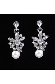 Flower style Women's Cubic Zirconia/Alloy/Imitation Pearl Wedding/Party Jewelry Set With