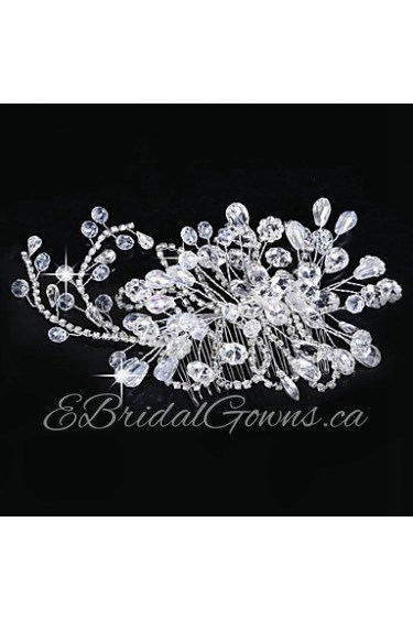 Women's Rhinestone Headpiece-Wedding / Special Occasion Hair Combs 1 Piece Clear