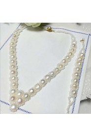 Freshwater pearl necklace bracelet