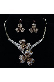 Flower style Women's Cubic Zirconia/Alloy/Imitation Pearl Wedding/Party Jewelry Set With