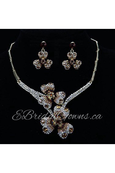 Flower style Women's Cubic Zirconia/Alloy/Imitation Pearl Wedding/Party Jewelry Set With