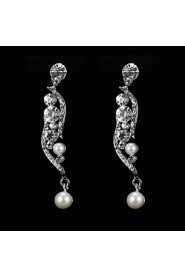 Flower style Women's Cubic Zirconia/Alloy/Imitation Pearl Wedding/Party Jewelry Set With