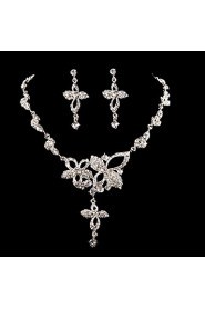 Jewelry Set Women's Anniversary / Wedding / Engagement Jewelry Sets Cubic Zirconia / Alloy Necklaces / Earrings Silver