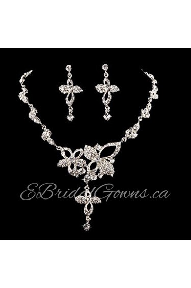 Jewelry Set Women's Anniversary / Wedding / Engagement Jewelry Sets Cubic Zirconia / Alloy Necklaces / Earrings Silver