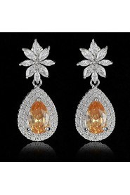 New Europe Italian Design Zircon Crystal Long Drop Earrings pendientes Brincos