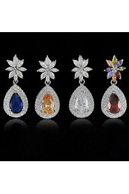 New Europe Italian Design Zircon Crystal Long Drop Earrings pendientes Brincos