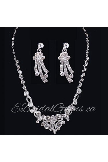 Elegant Design Alloy With Rhinestone Wedding/Special Occaision / Party Jewelry Set.