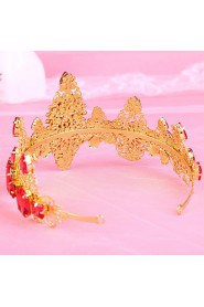 Bride's Golden Rhinestone Crystal Forehead Wedding Crown Tiaras Headwear 1 PC