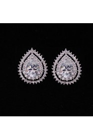 Gorgeous Platinum Plated With Cubic Zirconia Wedding/Special Occaision / Party Jewelry Set.