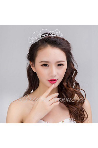 Bride's Flower Shape Beads Forehead Wedding Headdress Crown 1 PC