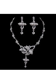 Elegant Design Alloy With Rhinestone Wedding/Special Occaision / Party Jewelry Set.