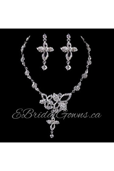 Elegant Design Alloy With Rhinestone Wedding/Special Occaision / Party Jewelry Set.