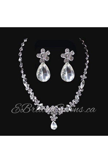 Elegant Design Alloy With Rhinestone Wedding/Special Occaision / Party Jewelry Set.