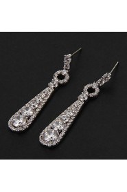 Silver Platinum Plating Drops Earrings