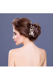 Women's Rhinestone / Alloy / Imitation Pearl Headpiece-Wedding / Special Occasion Hair Combs 1 Piece Clear Round