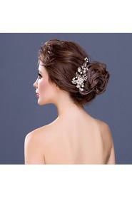 Women's Rhinestone / Alloy / Imitation Pearl Headpiece-Wedding / Special Occasion Hair Combs 1 Piece Clear Round