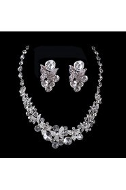 Elegant Design Alloy With Rhinestone Wedding/Special Occaision / Party Jewelry Set.