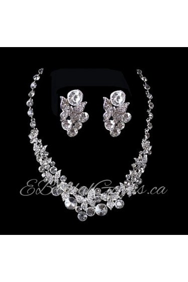 Elegant Design Alloy With Rhinestone Wedding/Special Occaision / Party Jewelry Set.