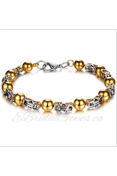 Gold Titanium Bracelet For Men