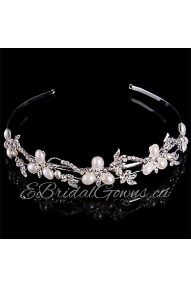 Women Pearl/Sterling Silver/Rhinestone Headbands With Wedding/Party Headpiece