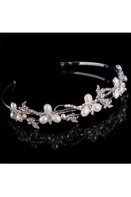 Women Pearl/Sterling Silver/Rhinestone Headbands With Wedding/Party Headpiece