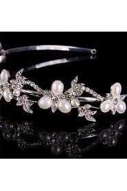 Women Pearl/Sterling Silver/Rhinestone Headbands With Wedding/Party Headpiece