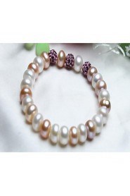 Natural freshwater pearl inlay diamond pearl bracelet