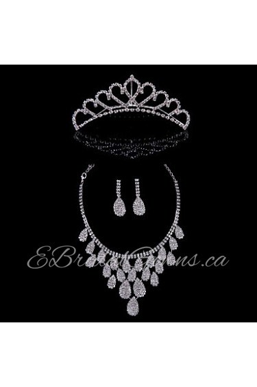 Alloy Wedding/Party Jewelry Set With Rhinestone