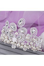 Bride's Flower Shape Rhinestone Forehead Wedding Crown Headwear 1 PC