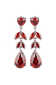 Brass With Cubic Zirconia Drop Earrings(More Colors)