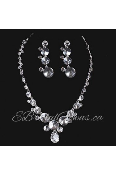 Elegant Design Alloy With Rhinestone Wedding/Special Occaision / Party Jewelry Set.