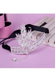 Headpieces Clear Crystals Wedding Bridal Tiara Tree Leaf Crown Crystal Tassel Headband