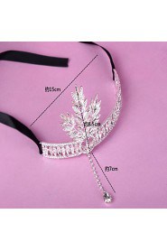 Headpieces Clear Crystals Wedding Bridal Tiara Tree Leaf Crown Crystal Tassel Headband