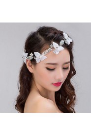 Bride's Leaves Shape Crystal Rhinestone Forehead Wedding Headdress 1 PC