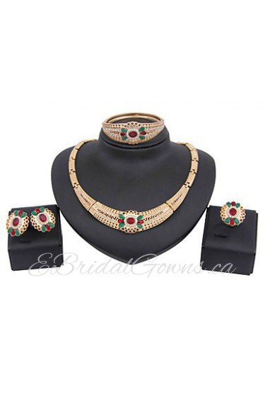 New fashion trendy gold plated (necklace,bracelet,earrings)jewelry sets