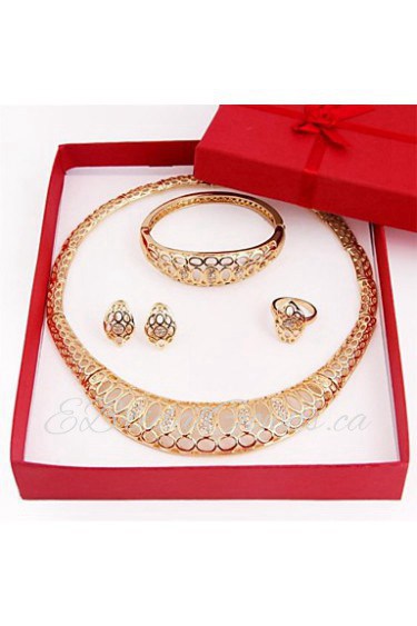 Fashion gold plated Necklace(Necklace, Earring, Bracelet, Ring) Jewelry Sets